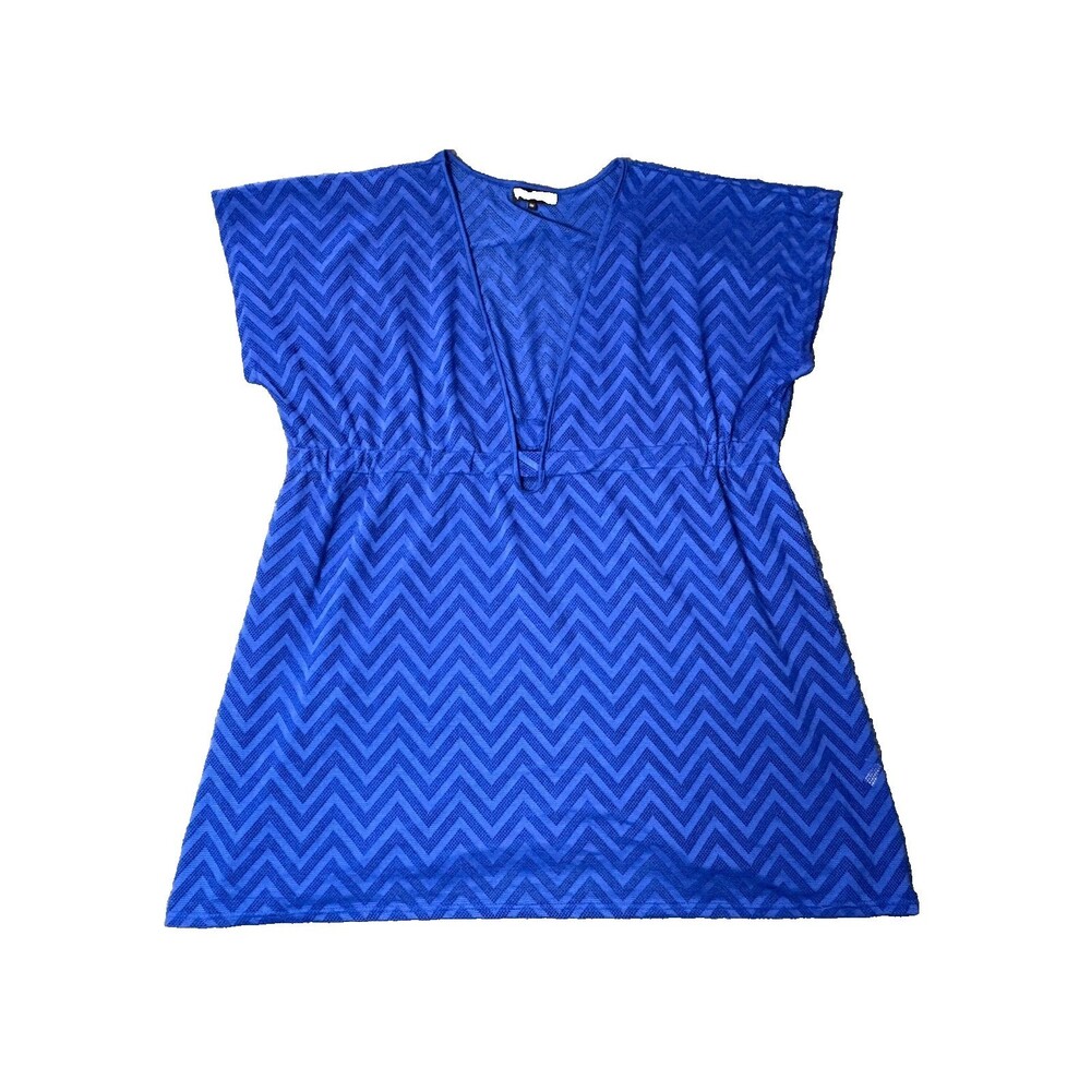 Spiaggia Dolce Beach Coverup WOmens 3 X Blue Semi Sheer Bathing Suit Coverup